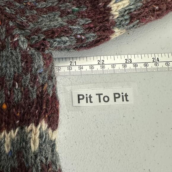 Eskimo Knitwear Mens Wool Sweater Sz XL Fair Isle Thick Cabincore Cozy Ski Lodge - Picture 7 of 9